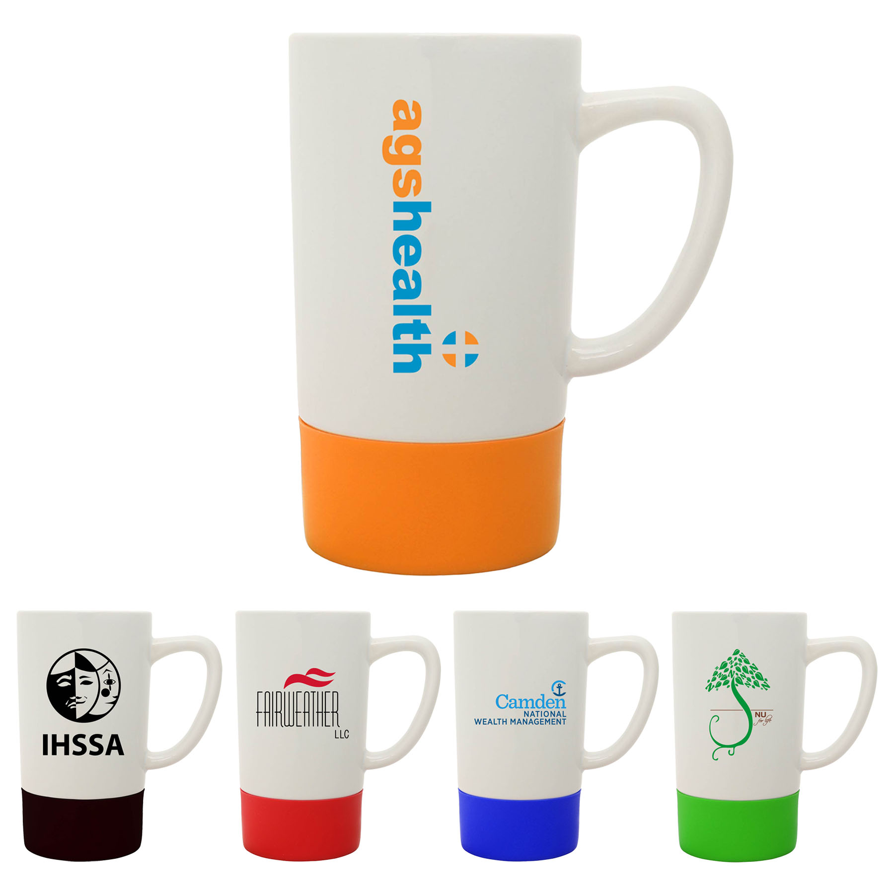 18 Oz. Colorful Silicone Base Ceramic Mug